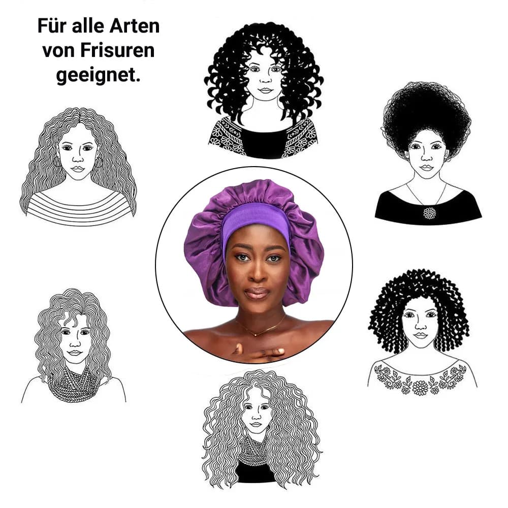 Satin Haarschlaf-Haube, Altrosa